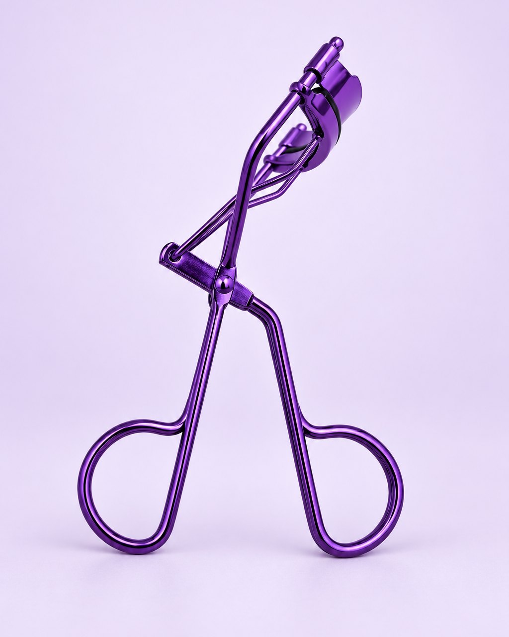 Metallic violet stainless steel lash curler