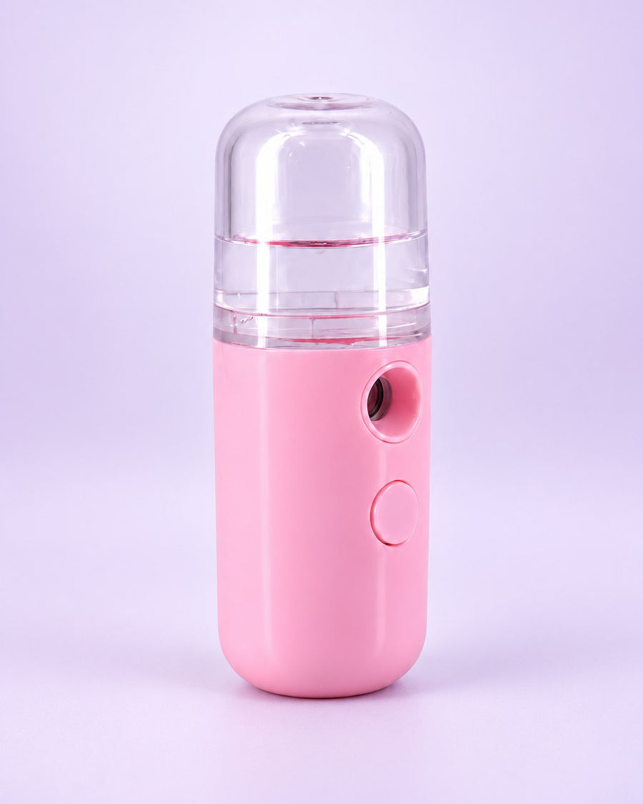Pink pocket nano facial mister with a clear tank