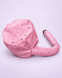 Pink soft bonnet hood with its flexible hose