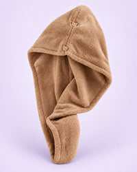 Brown double-layer hair towel wrap