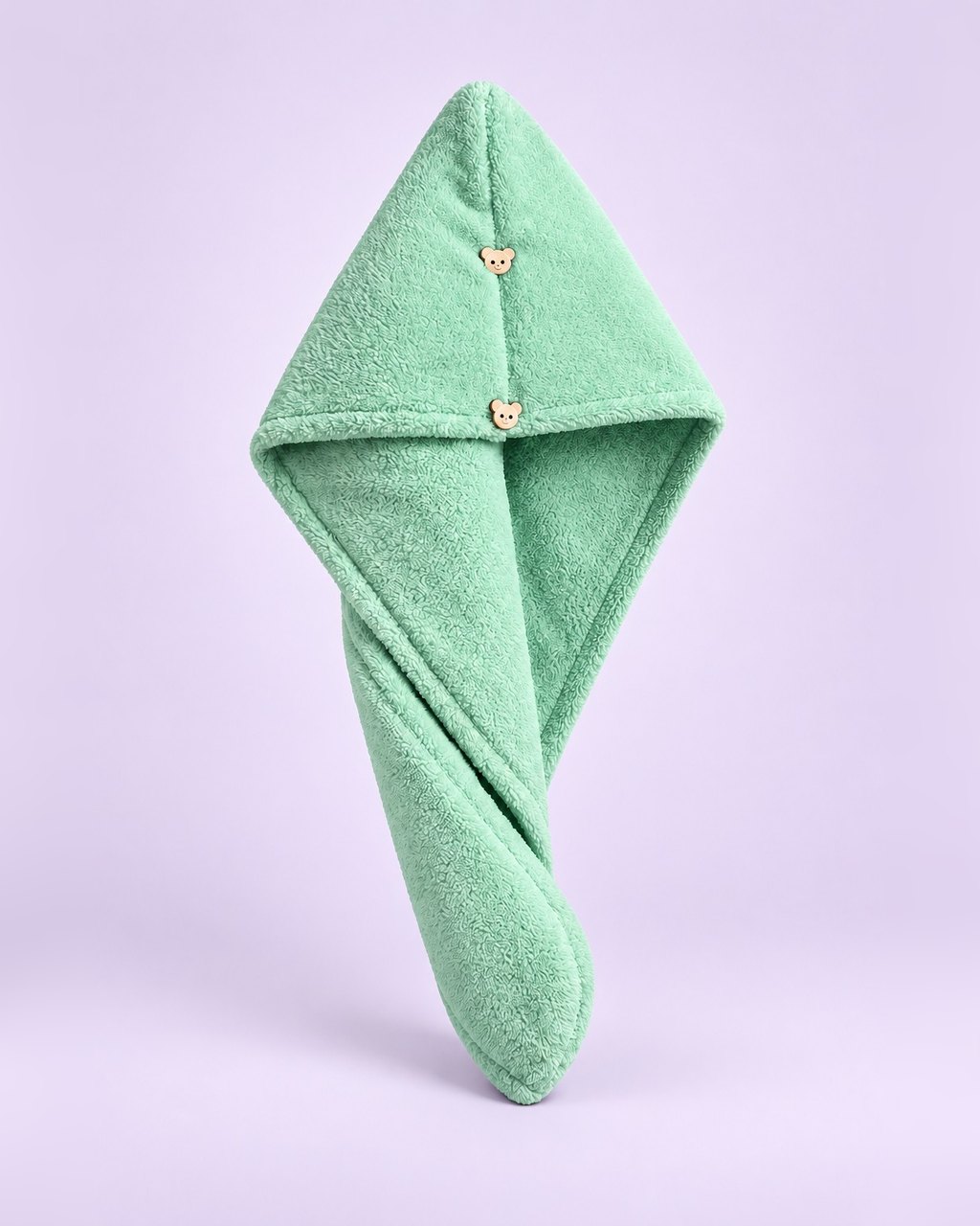 Green double-layer hair towel wrap