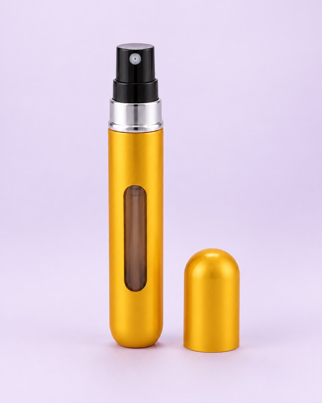 Matte gold refillable perfume atomizer